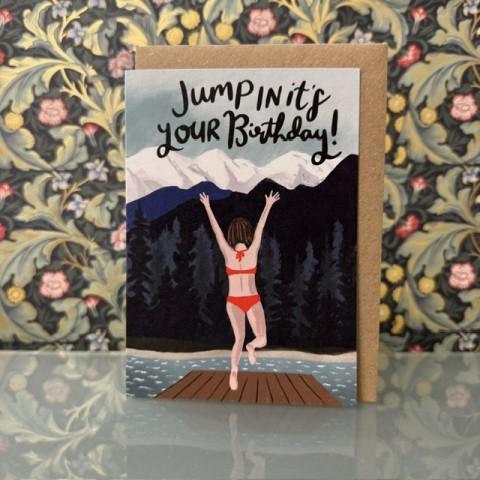Birthday card - Jump in it's your birthday! Birthday card - Jump in it's your birthday!